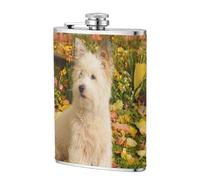 Westie Automne West Highland White Terrier Chiens,Flasque de poche plate de 8 oz en acier inoxydable 304, idéale pour les activités de plein air.