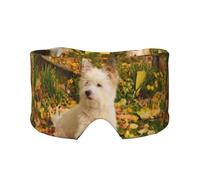 Westie Automne West Highland White Terrier Chiens,Masque pour les yeux bloquant la lumière Cache-yeux et cache-oreilles pour le sommeil