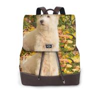 Westie Automne West Highland White Terrier Chiens,Sac à dos imperméable pour femme, sac à dos de voyage léger en cuir PU tendance