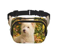 Westie Automne West Highland White Terrier Chiens,Sac Banane carré Double Couche, Sac de Poitrine