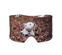 Westie Bokeh West Highland White Terrier Chiens,Masque pour les yeux bloquant la lumière Cache-yeux et cache-oreilles pour le sommeil