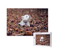 Westie Bokeh West Highland White Terrier Chiens,Puzzle Familial en Bois de 1 000 pièces pour Adultes et Adolescents, décoration d'intérieur