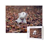 Westie Bokeh West Highland White Terrier Chiens,Puzzle Familial en Bois de 500 pièces pour Adultes et Adolescents, décoration d'intérieur