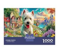 Westie dans Le Village Puzzle 1000 Pièces Educa Jouet Divertissement Créatif De l'art De La Décoration Animaux Jeu Éducatif Challenge Toy pour Adultes Et Enfants À Partir De 12 Ans 38x26cm/1000pcs