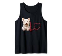 Westie Dog Heartbeat EKG Funny Dogs Lover & Owner Débardeur