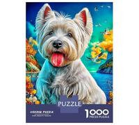 Westie Dog Puzzle 1000 Pièces pour Adultes Et Enfants Difficile DIY Jigsaw Puzzle Casse-tête De Jeu Familial Jouets De Défi 52x38cm/1000pcs