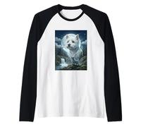 Westie Howling to The Moon Meme Funny Dog Lover Manche Raglan