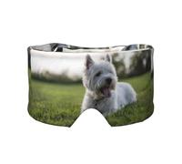 Westie Lawn West Highland White Terrier Chiens,Masque pour les yeux bloquant la lumière Cache-yeux et cache-oreilles pour le sommeil