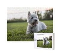 Westie Lawn West Highland White Terrier Chiens,Puzzle Familial en Bois de 500 pièces pour Adultes et Adolescents, décoration d'intérieur