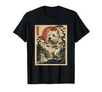 Westie Lover Art Japonais Vintage rétro Coucher de Soleil Chien T-Shirt