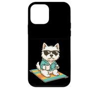 Westie on Beach Couverture Café Lunettes de Soleil Chien Drôle Maman Papa Coque pour iPhone 12 Mini