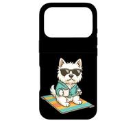 Westie on Beach Couverture Café Lunettes de Soleil Chien Drôle Maman Papa Coque pour iPhone 17 Pro