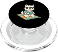 Westie on Beach Couverture Café Lunettes de Soleil Chien Drôle Maman Papa PopSockets PopGrip pour MagSafe