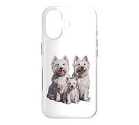 Westie Puppy Family Sketch Dessin Art Coque pour iPhone 17