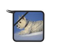 Westie Winter West Highland White Terrier Chiens, Maniques, maniques résistantes à la Chaleur, Coussin Anti-Chaleur en Silicone pour Cuisine