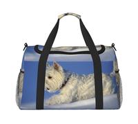 Westie Winter West Highland White Terrier Chiens,Sacs de Sport, Sacs de Voyage bandoulière pour Le Sport, Sacs de Voyage Grande capacité pour Femmes et Hommes