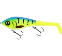 Westin Swim Tail - 1 Jerkbait avec queue en caoutchouc - Couleur : bleu sarcelle rayé - Longueur/poids/comportement de natation : 12 cm / 68 g - Coulant