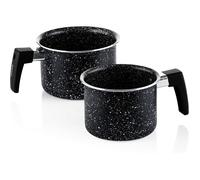 Westinghouse Black Marble Casserole A Lait, Lot de 2 Ø12 cm + Ø14 cm, Compatible Induction, Sans PFOA, Revêtement Antiadhésif