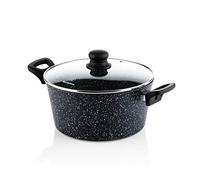 Westinghouse Black Marble Cocotte Ø24 cm, Avec Couvercle, Compatible Induction et Tous Feux, Sans PFOA, Antiadhésive, Compatible Lave-Vaisselle