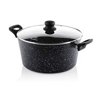Westinghouse Black Marble Cocotte Ø28 cm, Avec Couvercle, Compatible Induction et Tous Feux, Sans PFOA, Antiadhésive, Compatible Lave-Vaisselle