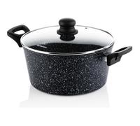 Westinghouse Black Marble Faitout anti-adhésif, sans PFOA, avec couvercle, passe au lave-vaisselle Ø 24 cm