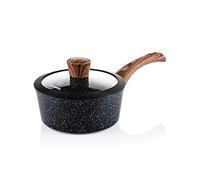 Westinghouse Black Marble Wood Casserole Ø18 cm, Avec Couvercle, Compatible Induction et Tous Feux, Sans PFOA, Antiadhésive, Compatible Lave-Vaisselle