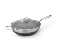 Westinghouse Black Signature Poêle wok avec couvercle 3 couches en aluminium et acier inoxydable 32 cm