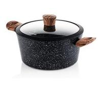 Westinghouse Black Marble Wood Schmortopf Ø28 cm Mit Deckel Induktion & Alle Herdarten PFOA-Frei Antihaft