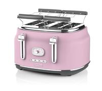 Westinghouse Grille-pain rétro - 4 tranches - fentes extra larges - grille de maintien au chaud - 1750W - Rose