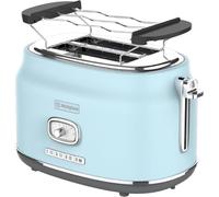 Westinghouse Retro Grille-Pain 2 Tranches Fentes Larges Support Chauffant Réglage Brunissage 815W Acier Inoxydable Bleu