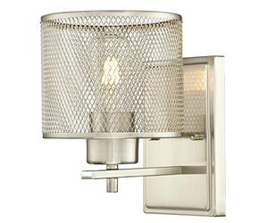 Westinghouse Lighting 63278 Luminaire mural d'intérieur Morrison à une lampe, finition nickel brossé avec abat-jour à treillis
