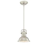 Westinghouse Lighting 63346 Luminaire suspendu d'intérieur Boswell à une lampe, finition nickel brossé avec verre prismatique
