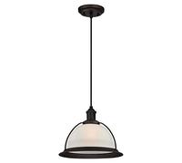 Westinghouse Lighting 6336940 63369 Luminaire Suspendu d'intérieur à Une Lampe, Finition Bronze huilé avec Verre dépoli