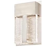 Westinghouse Lighting 6349040 63490 Luminaire mural d'extérieur à LED à intensité variable à une lampe, finition nickel brossé avec verre bullé, 11 W