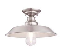 Westinghouse Lighting 63702 Luminaire De Plafond D'intérieur À Une Lampe Iron Hill À Montage Semi-encastré De 30 Cm, Finition En Nickel Brossé