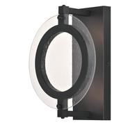 Westinghouse Lighting 63741 Luminaire mural d'extérieur Maddox à LED à intensité variable à une lampe, finition noir mat avec verre granuleux clair