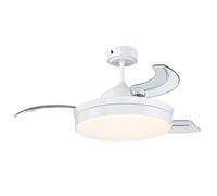 Westinghouse Ventilateur de plafond Tori 73043, LED, télécommande, 105 cm, blanc, pales rétractables