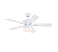 Westinghouse Lighting 7316340 Ventilateur de plafond intérieur/extérieur Nevada en blanc mat traditionnel de 105 cm, luminaire avec verre opale dépoli