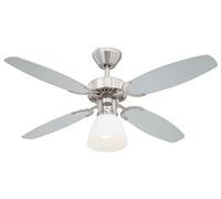 Westinghouse Lighting 78274 Capitol 105 cm Brushed Steel Indoor Ceiling Fan (withouit remote control), Finition en Acier Brossé avec Pales Réversibles en Argent/Noir