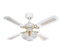 Westinghouse Lighting 7832440 Princess Trio Ventilateur de plafond E14 Métal Laiton blanc et poli
