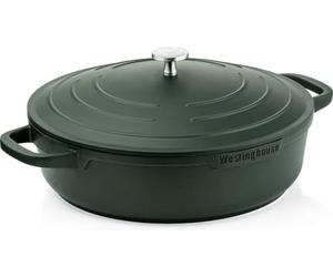 Westinghouse PERFORMANCE SERIES Sauteuse avec couvercle, 32 cm, pour induction et tous types de feux, poêle revêtue avec poignée, bord haut, passe au four et au lave-vaisselle, verte