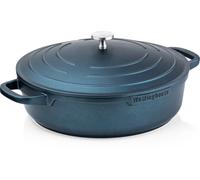 Westinghouse PERFORMANCE SERIES WCCC0095L28BL Poêle à induction avec couvercle pour tous types de plaques de cuisson et four avec support de poignée Bleu 28 cm