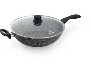 Westinghouse Poêle Wok Induction - Ø 32 cm - Marbre noir - avec couvercle