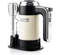 Westinghouse Retro Batteur à Main 350W, 6 Vitesses + Turbo, Fouets & Crochets, Boîte de Rangement, Design Ergonomique, Beige