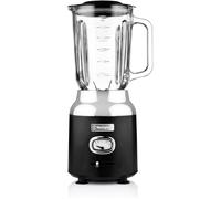 Westinghouse Retro Blender Sur Socle 1.5 L, Mixeur à Smoothies et Broyeur à Glace, 4 Vitesses, Bol en Verre, 600 W, Sans BPA, Noir