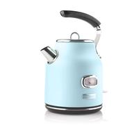 Westinghouse Rétro Bouilloire, 1,7 L, Avec Indicateur de Température et de Niveau D’eau, Filtre Anticalcaire, Protection Contre la Surchauffe, Sans Fil, Bleu Clair