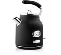 - Retro - Bouilloire 1,7 L + Machine à café - Cafetière filtre - Noir