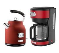 Bouilloire Westinghouse - Retro - Bouilloire 1,7 L + Machine à café - Cafetière filtre - Rouge