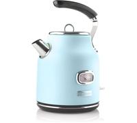 Westinghouse Retro Bouilloire 1.7 L, Sans BPA, Avec Filtre Anti Calcaire, Base 360°, Protection Contre La Mise à Sec, 2200 W, Bleu