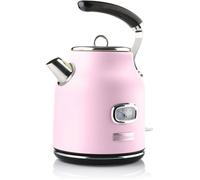Westinghouse Retro Bouilloire 1.7 L, Sans BPA, Avec Filtre Anti Calcaire, Base 360°, Protection Contre La Mise à Sec, 2200 W, Rose